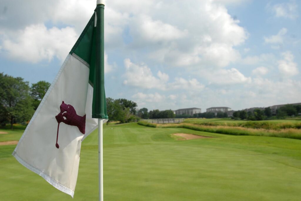 A view from the green on Hole 12 at Seven Bridges Golf Club, 1 Mulligan Dr. in Woodridge. Hole 12 is a 554-yard Par 5.