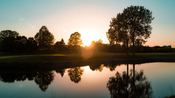 water hole at seven bridges Golf course near chicago, IL